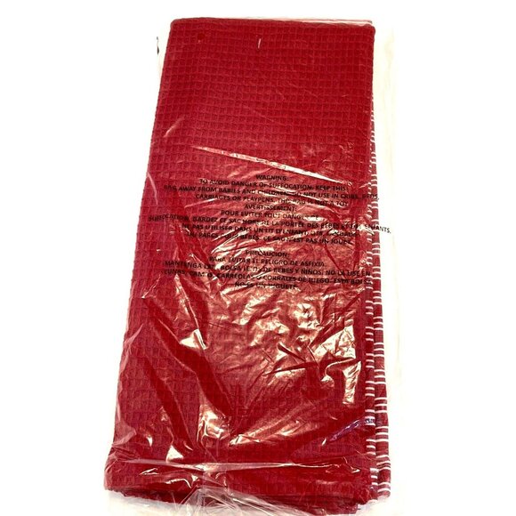 Red Holiday Christmas Gnome For The Holidays Kitchen Dish Tea Towels 2 Pack NWT - Picture 5 of 9